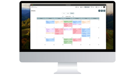 This is a desktop with the InterioApp Calculator, where we display how we are managing calendar. App in action