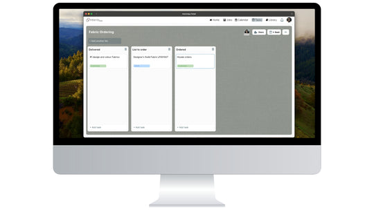 This is a desktop with the InterioApp Calculator, where we display how we are creating new tasks. App in action